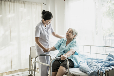 nurse take care of senior patient